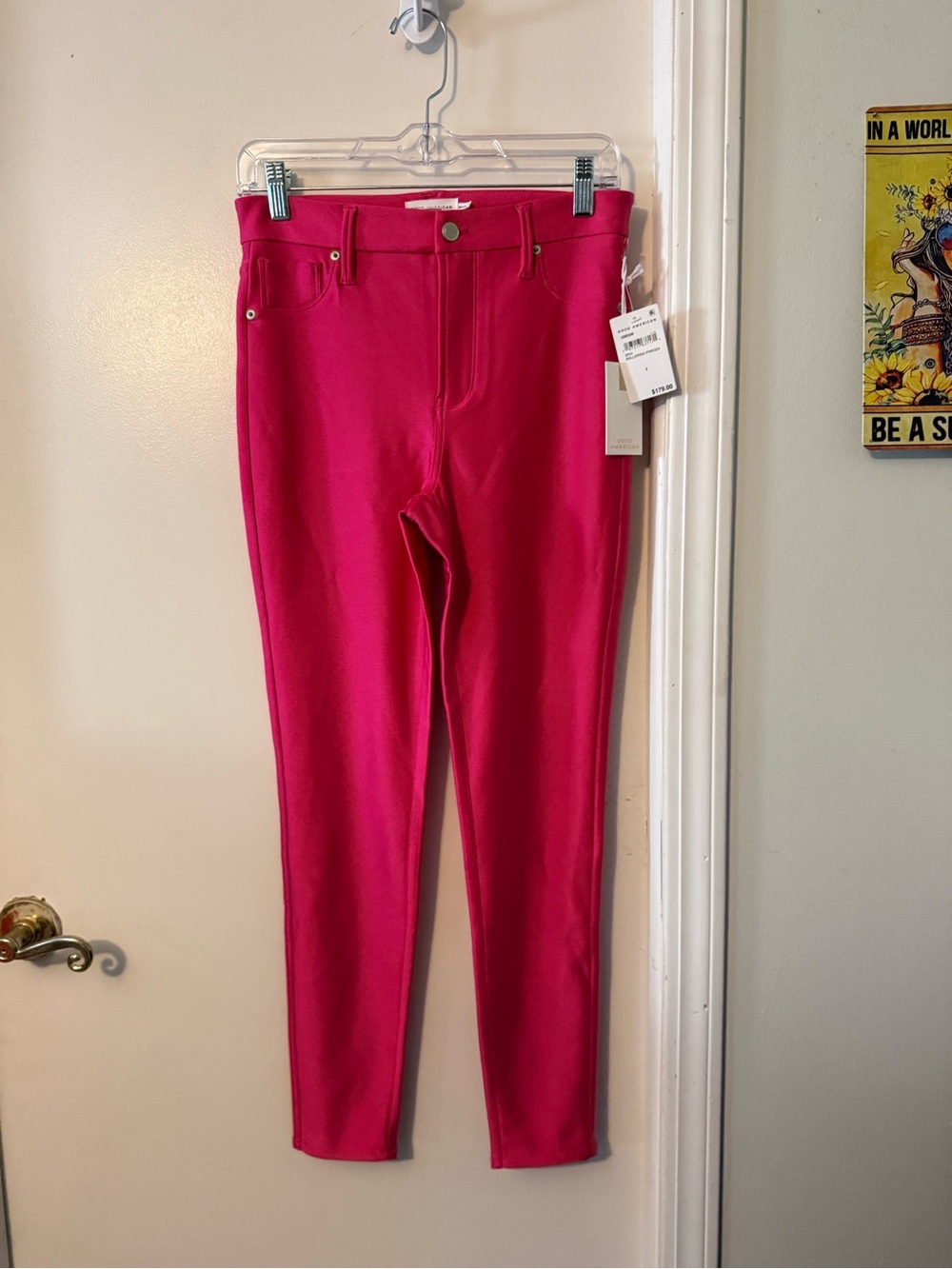 Good American Pink Women's Stretch Skinny Pants